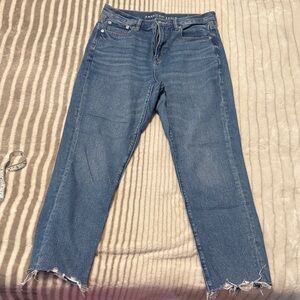 American Eagle Outfitters Women's Cropped Blue Jeans
